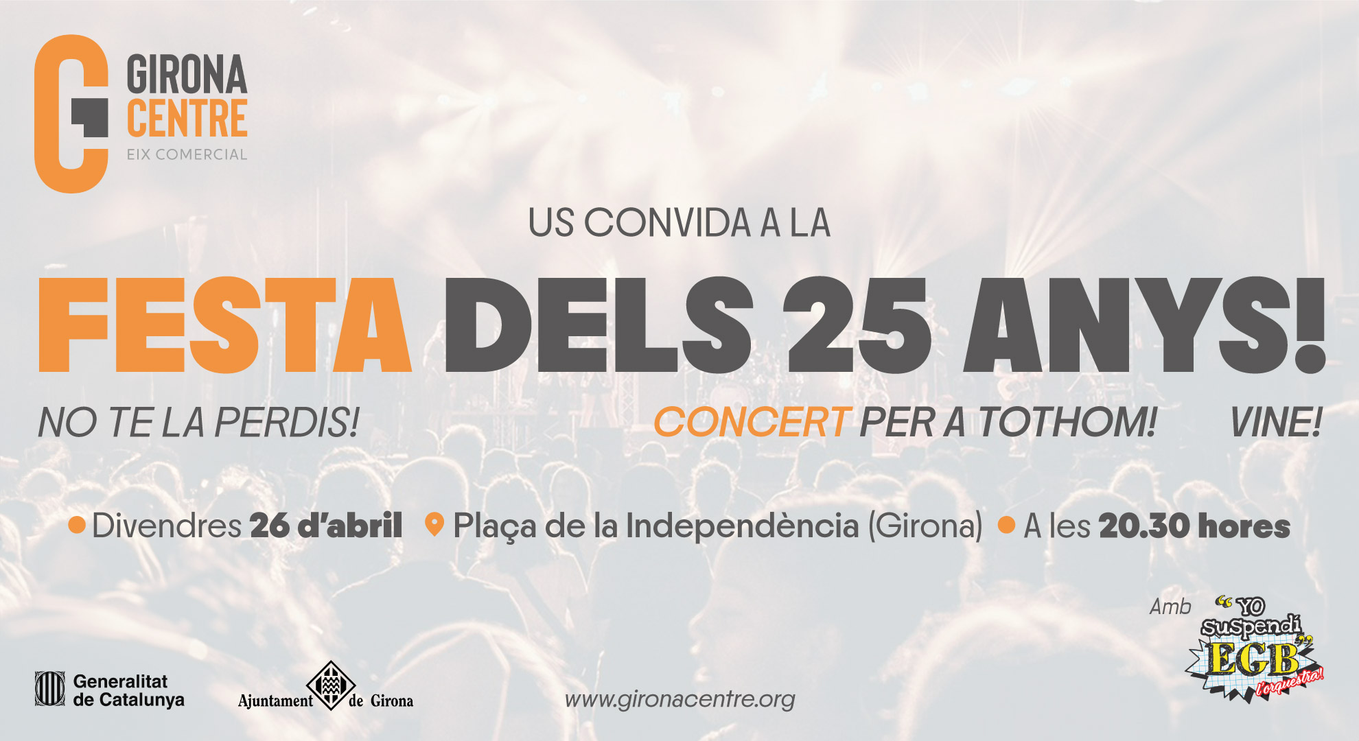 Cartell de la festa dels 25 anys que anuncia el concert