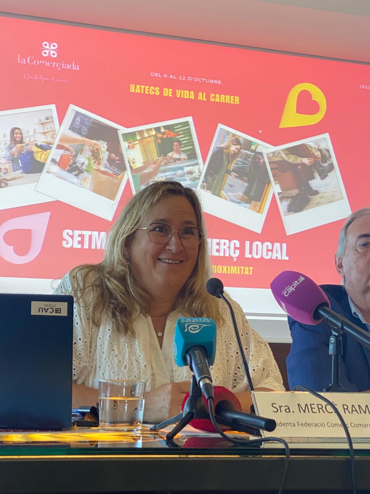 La presidenta de Girona Centre durant l'acte de presentació