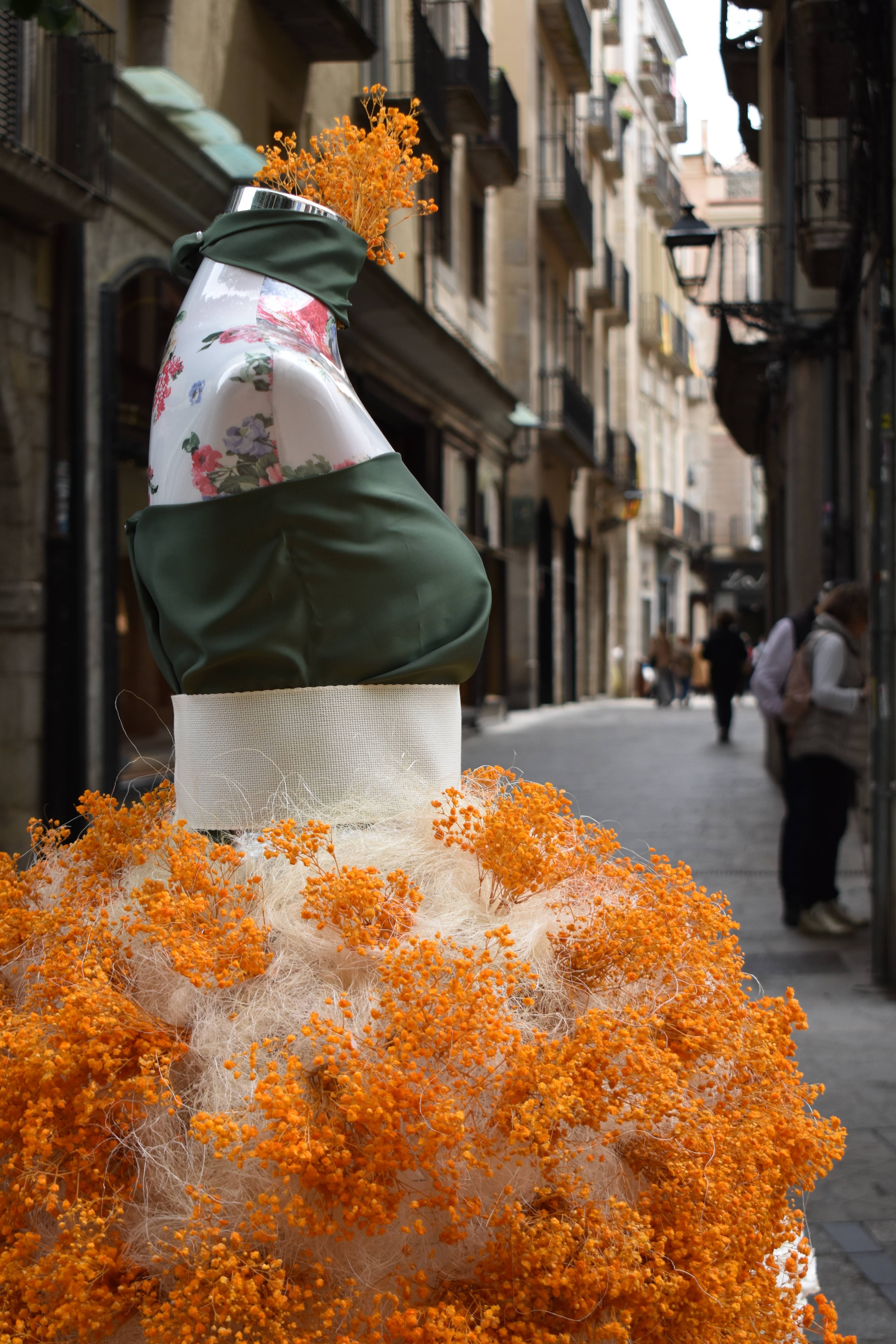 Muntatge Temps de Flors. Detall del maniquí.