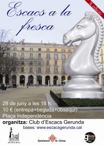 ”Escacs a la fresca” celebra 10 anys aquest dijous a la plaça de la Independència de Girona