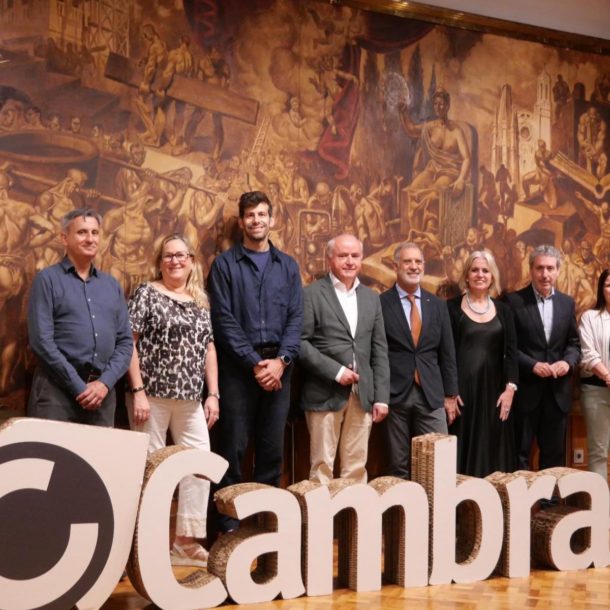 Representants del Col·legi de Joiers de Catalunya, la Cambra de Comerç de Girona i Girona Centre Eix Comercial