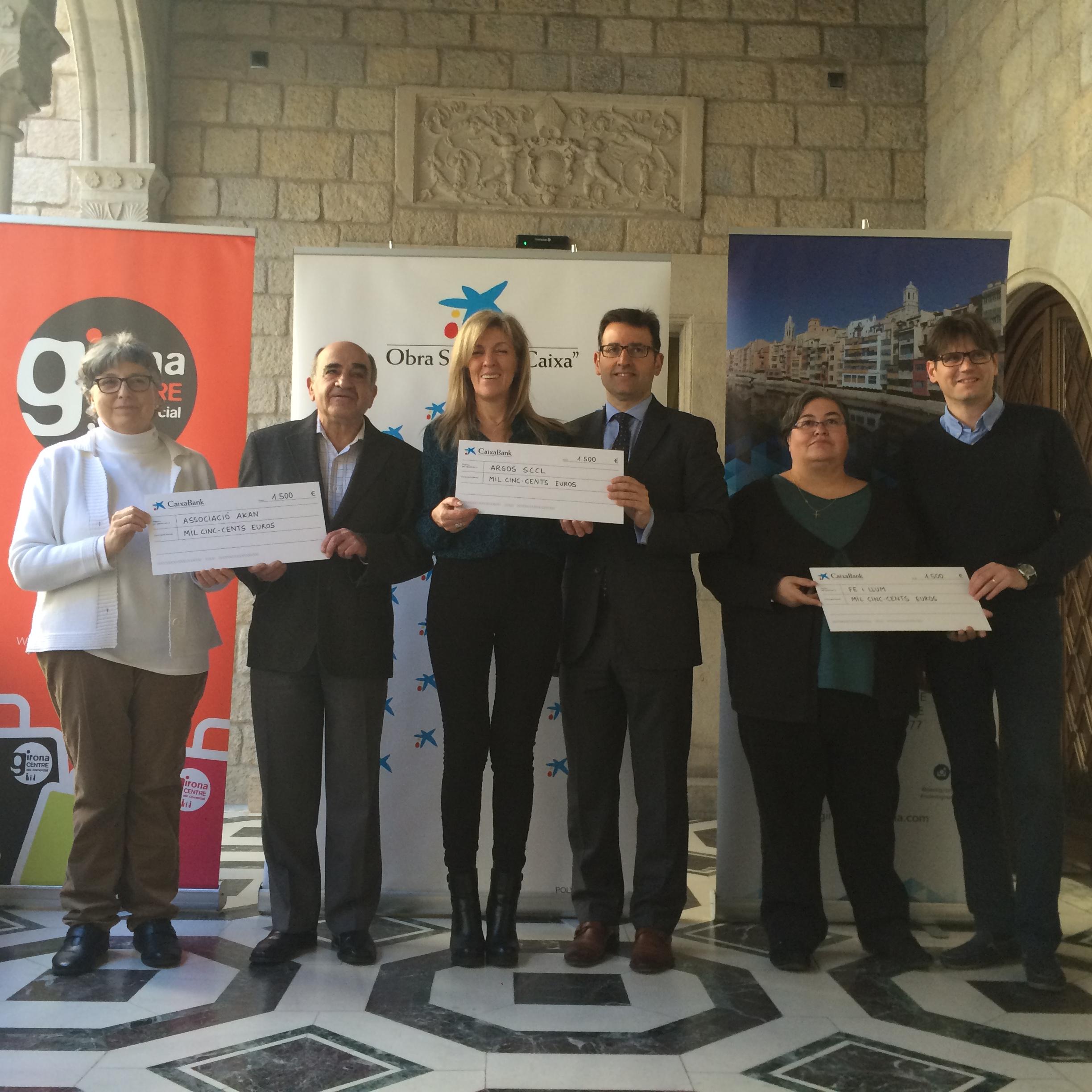 La campanya solidària del comerç i l’hostaleria 2015-2016 recull 4.500 euros per a tres entitats socials gironines 