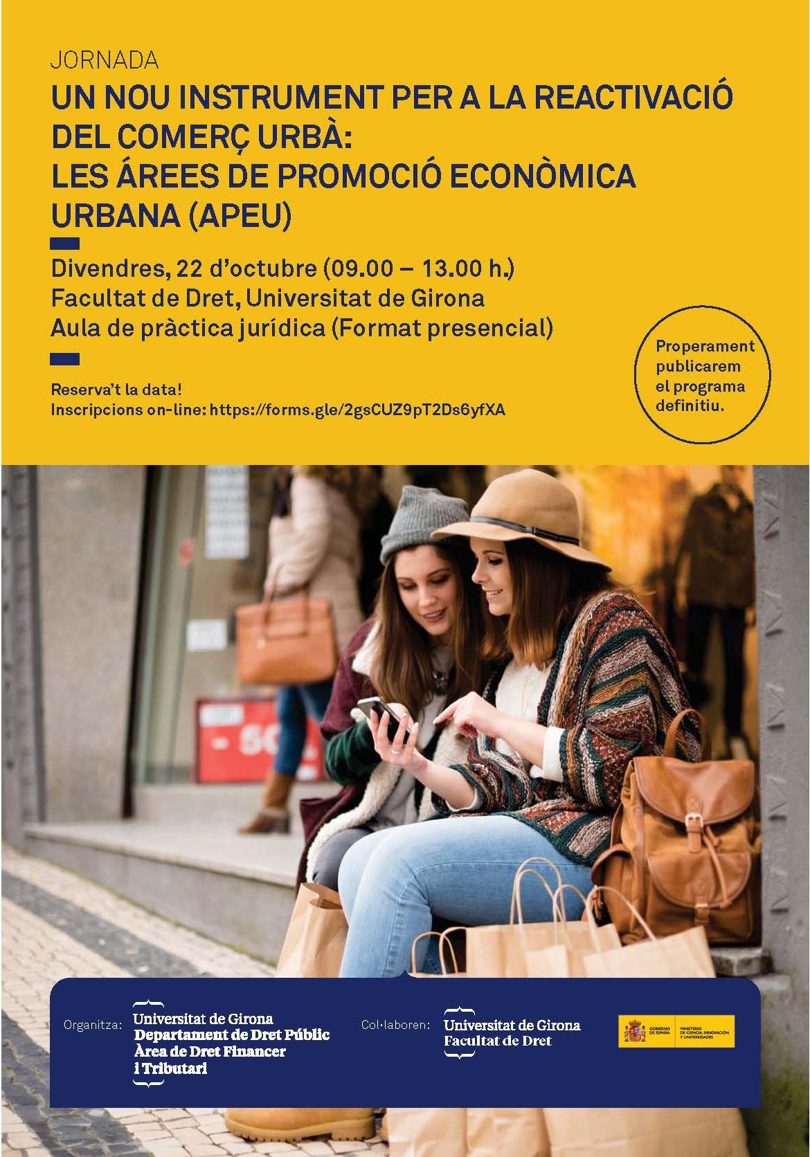 Jornada "Un nou instrument per a la reactivació del comerç urbà: les àrees de promoció econòmica urbana (APEU)"